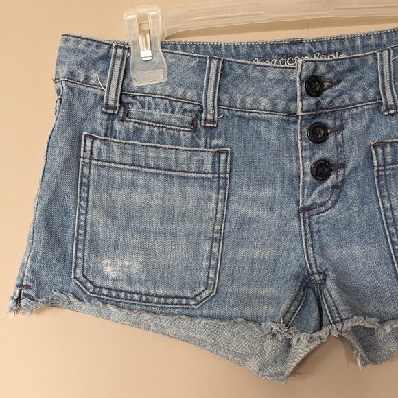 Vintage Y2K American Eagle Low Rise Denim Shorts - Picture 4 of 12